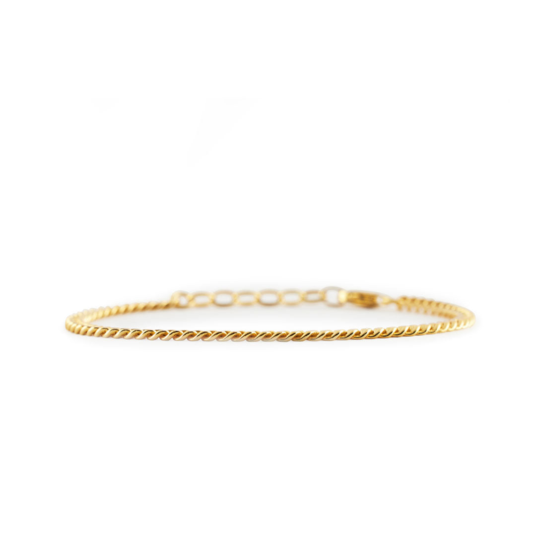 Gold 3.5mm Curb Bracelet