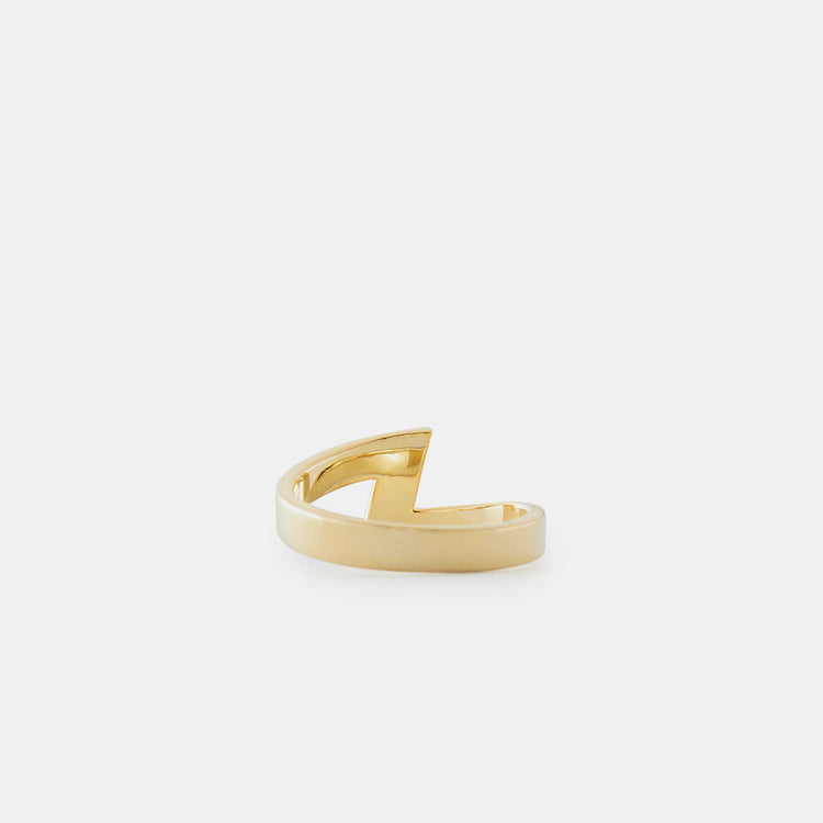 Gold Plated Silver Lightning Bolt Ring