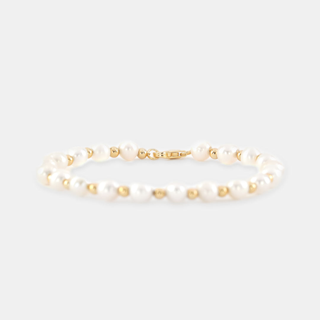 Gold Pearl Bead Bracelet