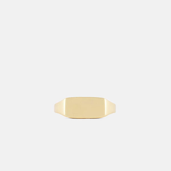 Gold Plated Silver Rectangle Signet Ring