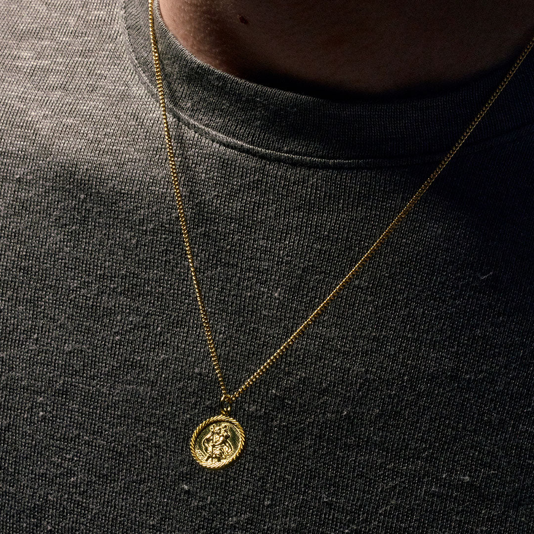 Gold St Christopher Necklace