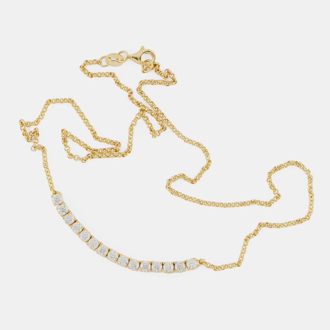 Gold Tennis Drop Necklace