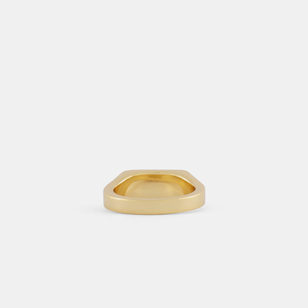 Gold Rectangle Tigers Eye Ring