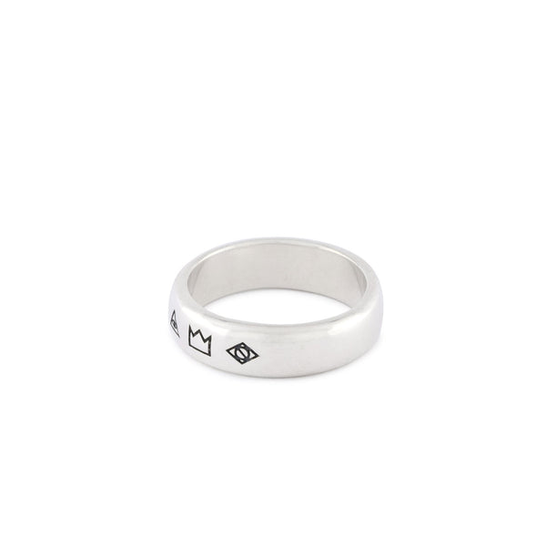 Silver 4 Symbols Ring