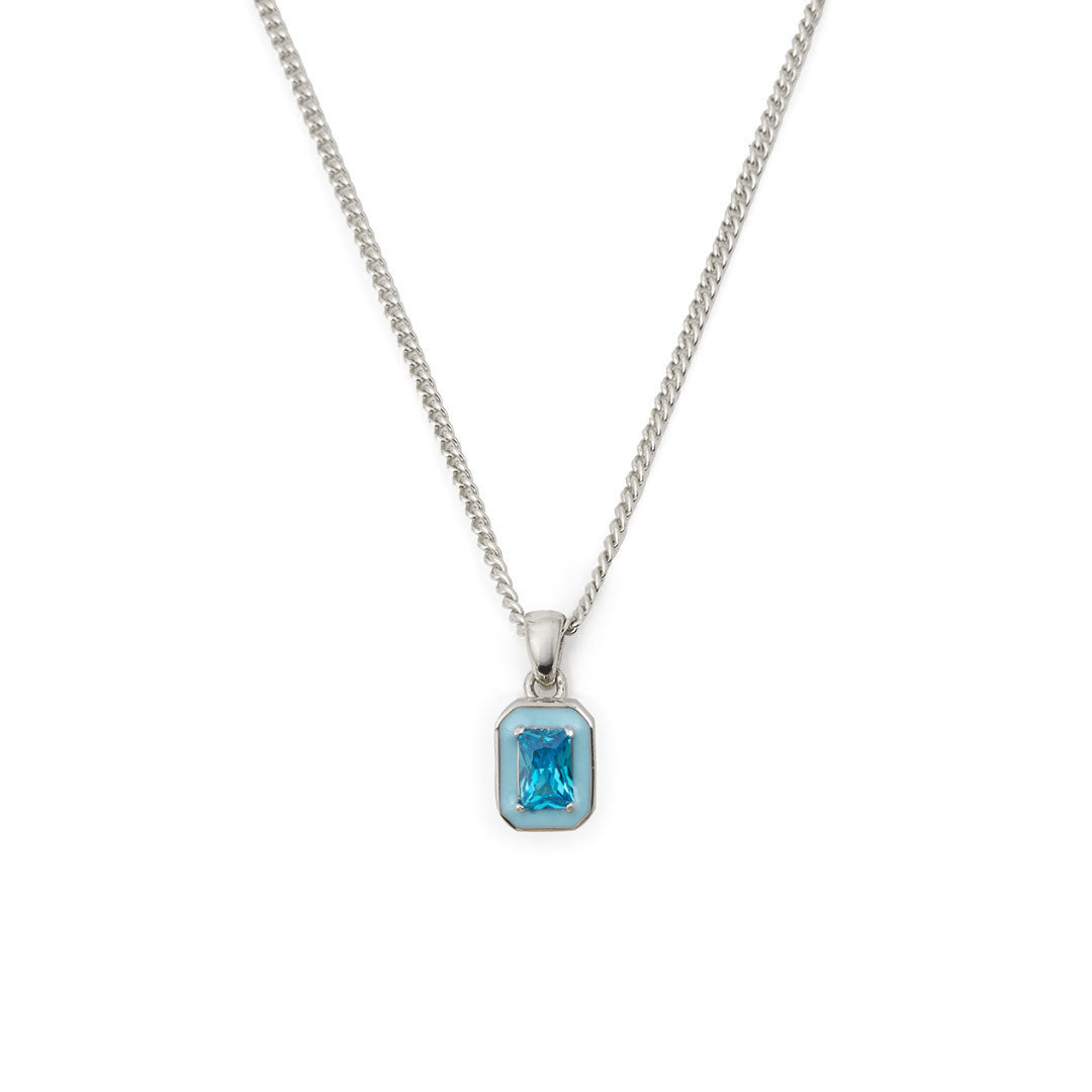 Silver Blue Blush Necklace