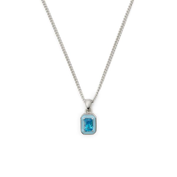 Silver Blue Blush Necklace