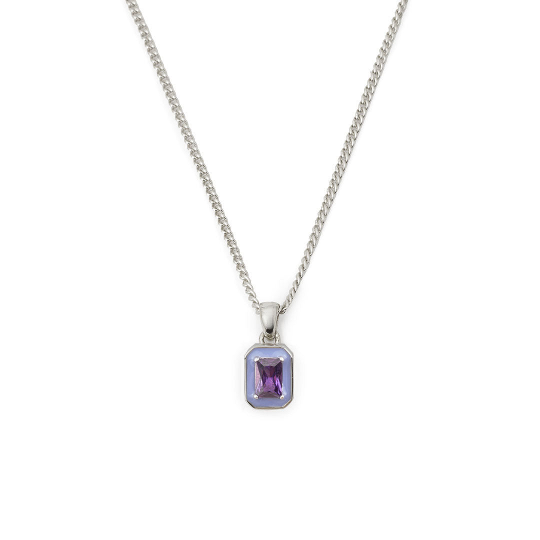 Silver Purple Blush Necklace