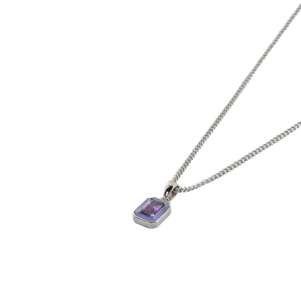 Silver Purple Blush Necklace