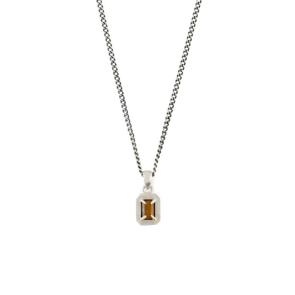Silver Tigers Eye Blush Necklace