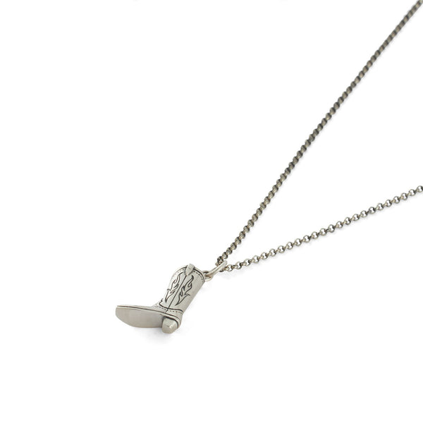 Silver Cowboy Boot Necklace