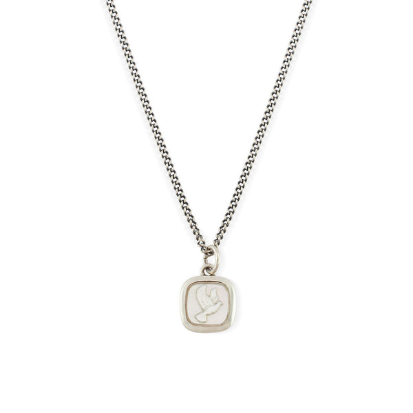 Silver Dove Cameo Necklace