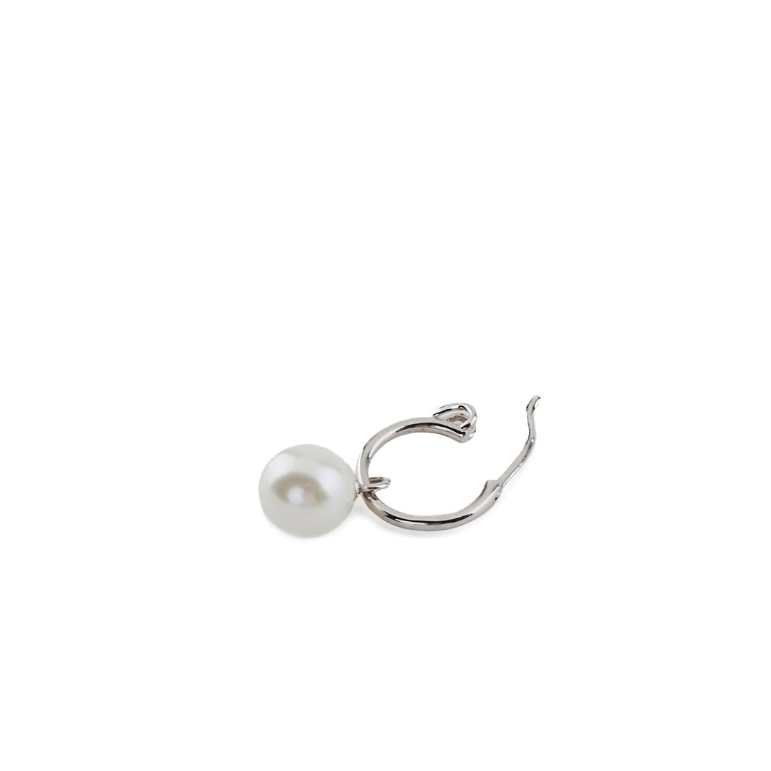 Silver Pearl Drop Earring