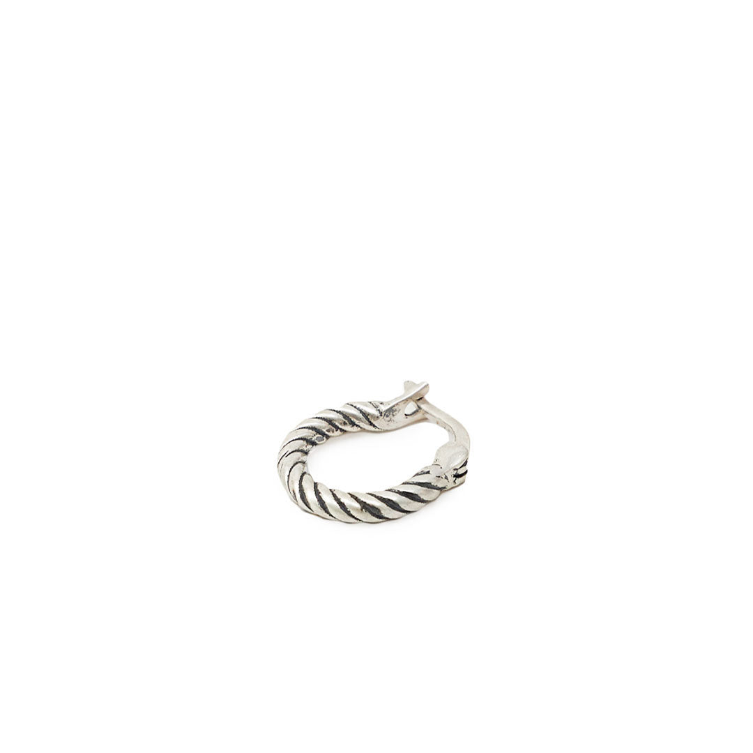 Silver Twist Hoop Earring