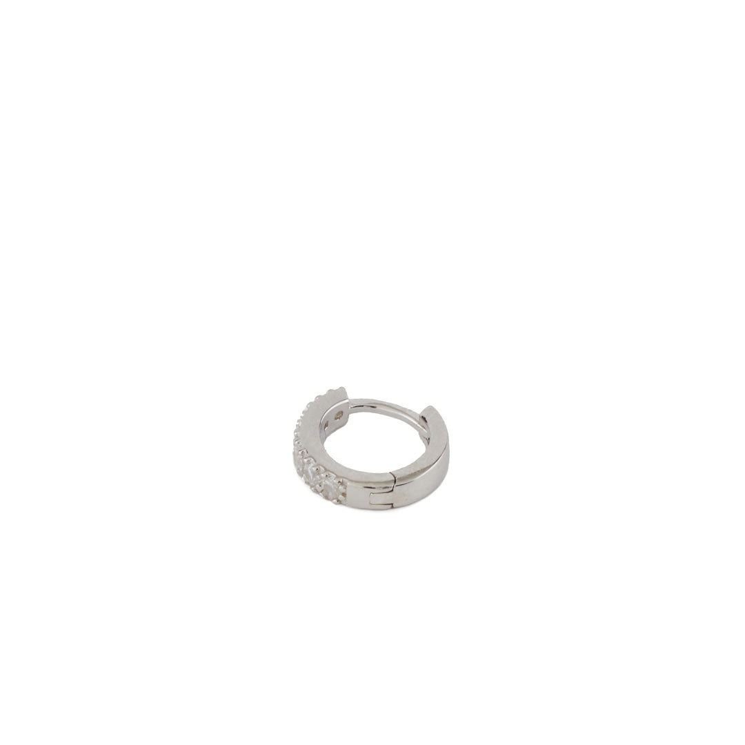 Silver Zirconia Hoop Earring
