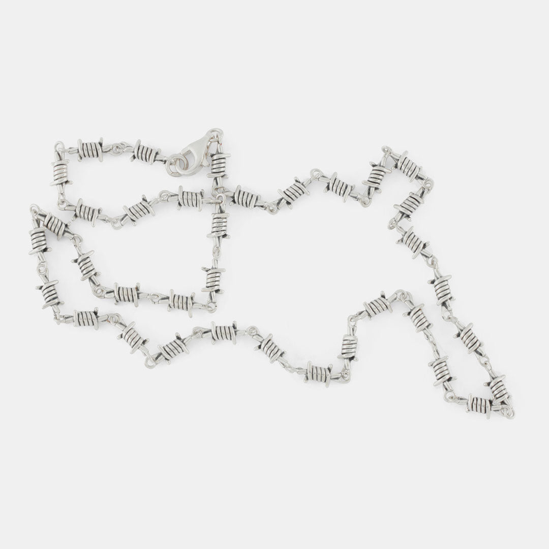 Silver Barbed Wire Necklace