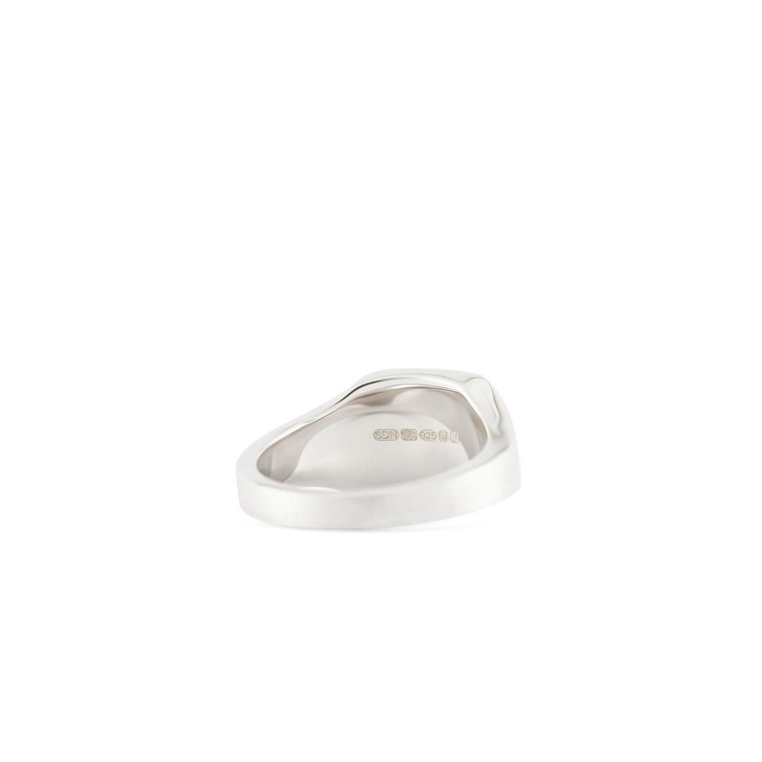 Silver Brushed Cushion Ring