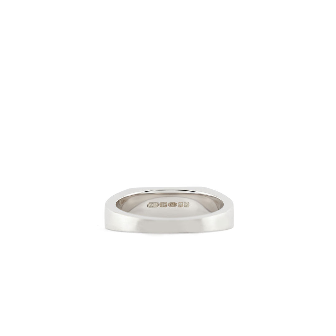 Silver Brushed Rectangle Ring