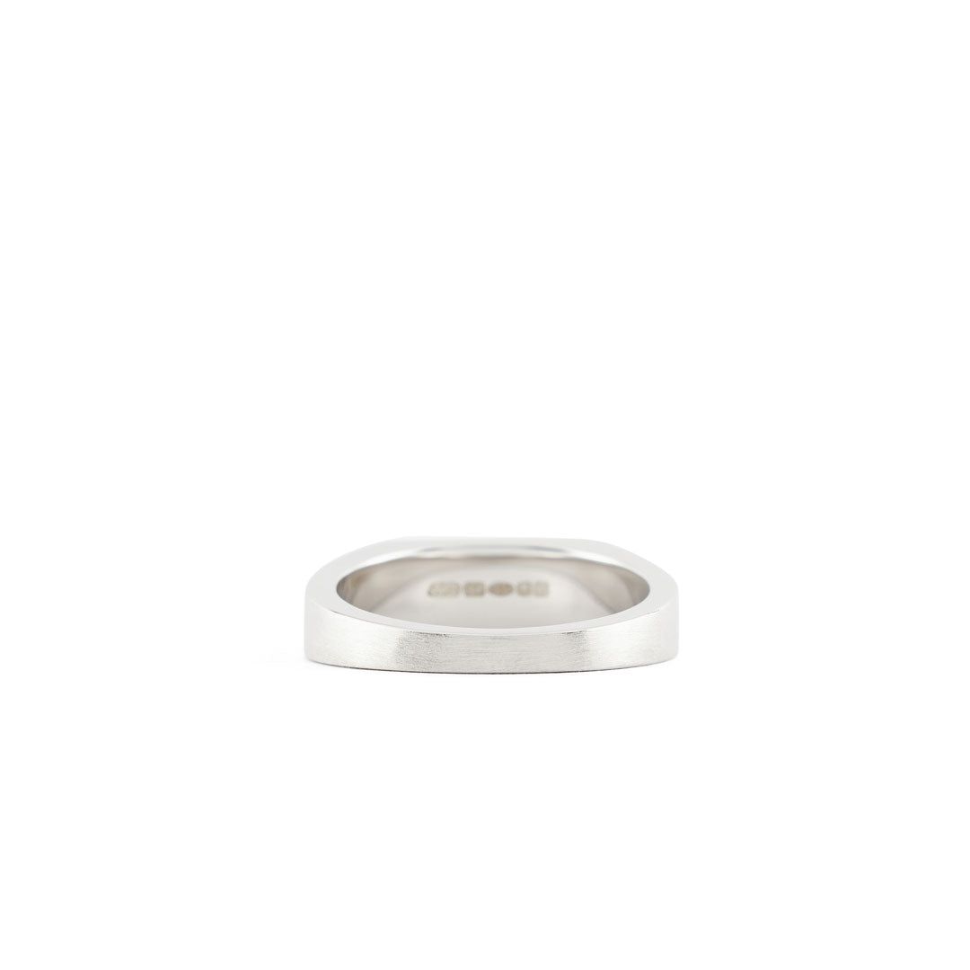 Silver Brushed Rectangle Ring