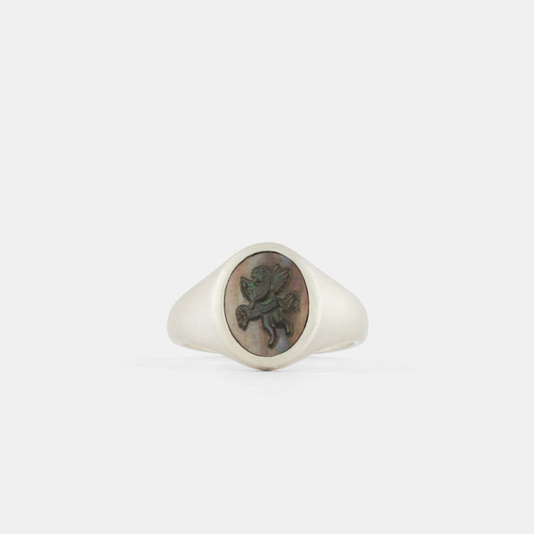 Silver Cherub Cameo Ring