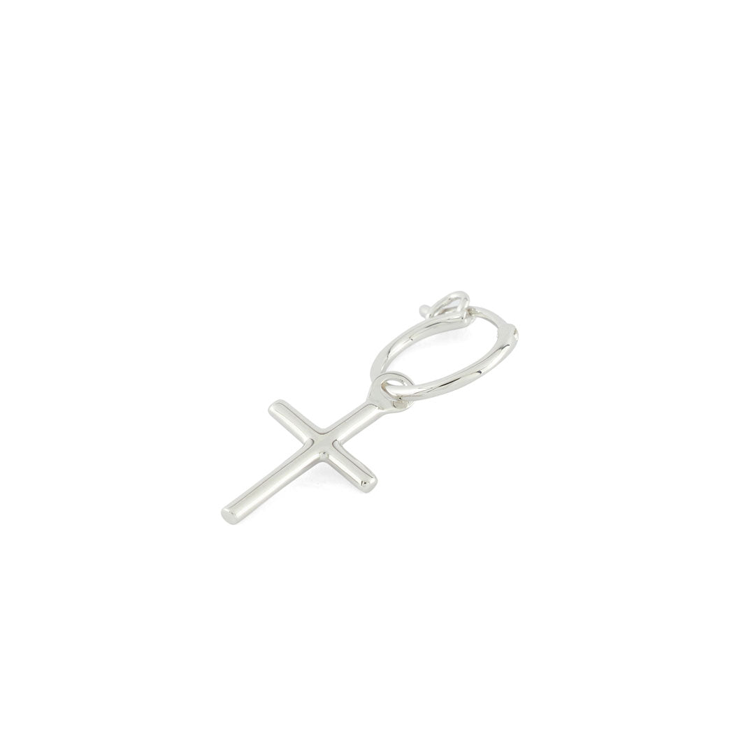 Silver Cross Pendant Earring