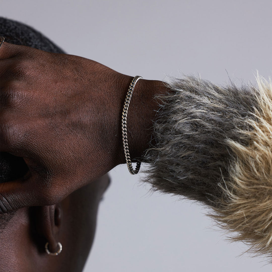 Silver 3.5mm Curb Bracelet