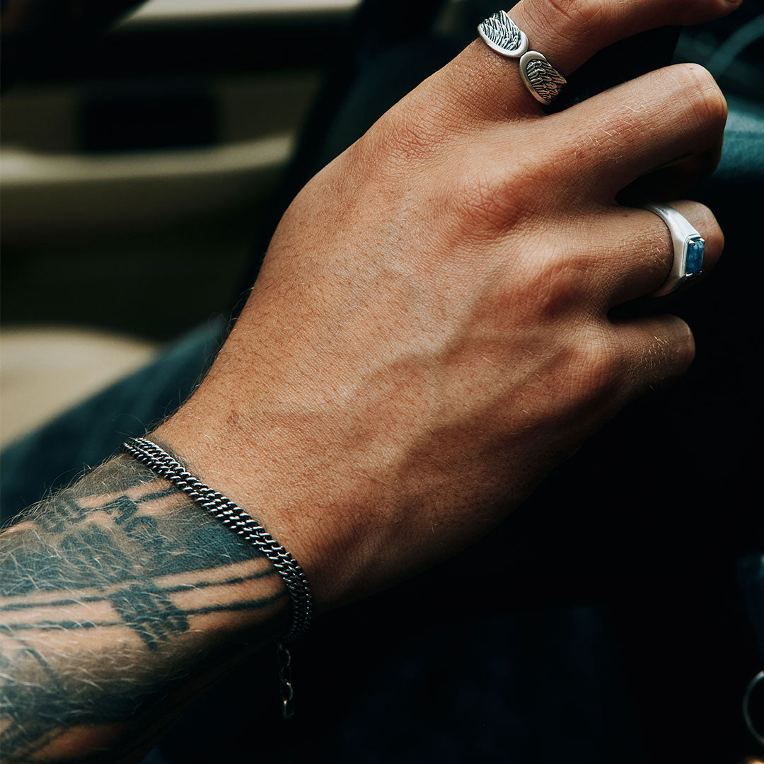 Silver Double Curb Bracelet