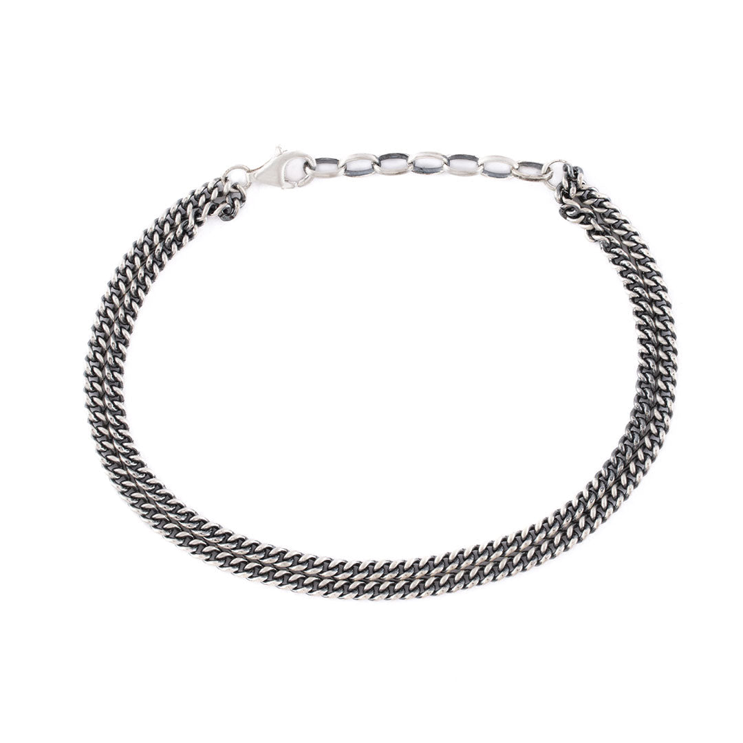 Silver Double Curb Bracelet