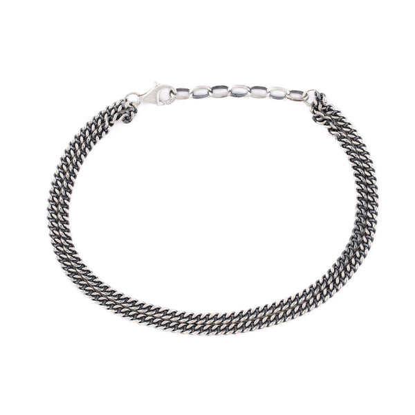 Silver Double Curb Bracelet