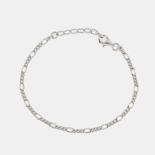 Silver Figaro Bracelet
