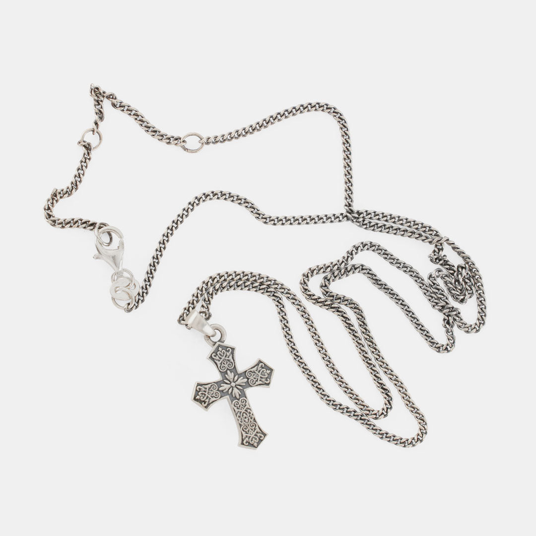 Silver Gothic Cross Necklace