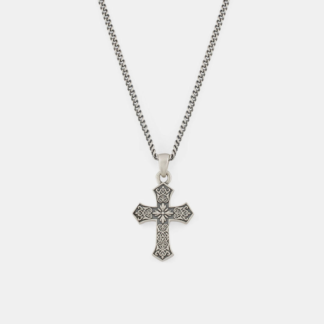 Silver Gothic Cross Necklace