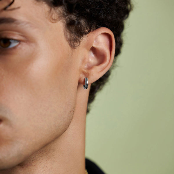 Silver Huggie Hoop Earring