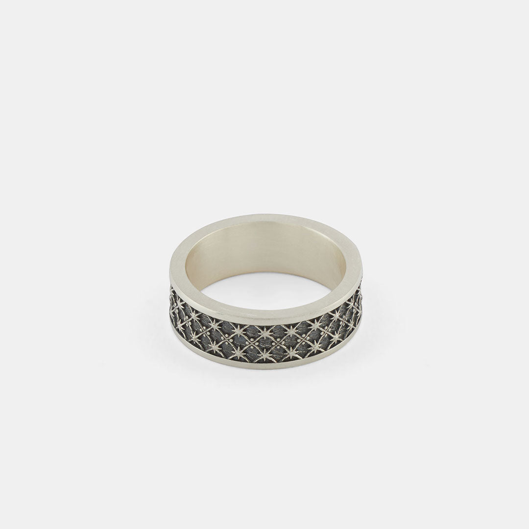 Silver Jacquard Ring