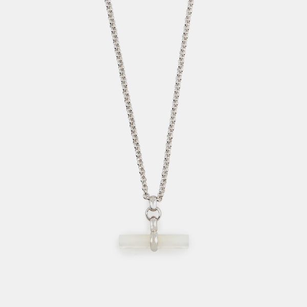 Silver Mother of Pearl T-Bar Necklace