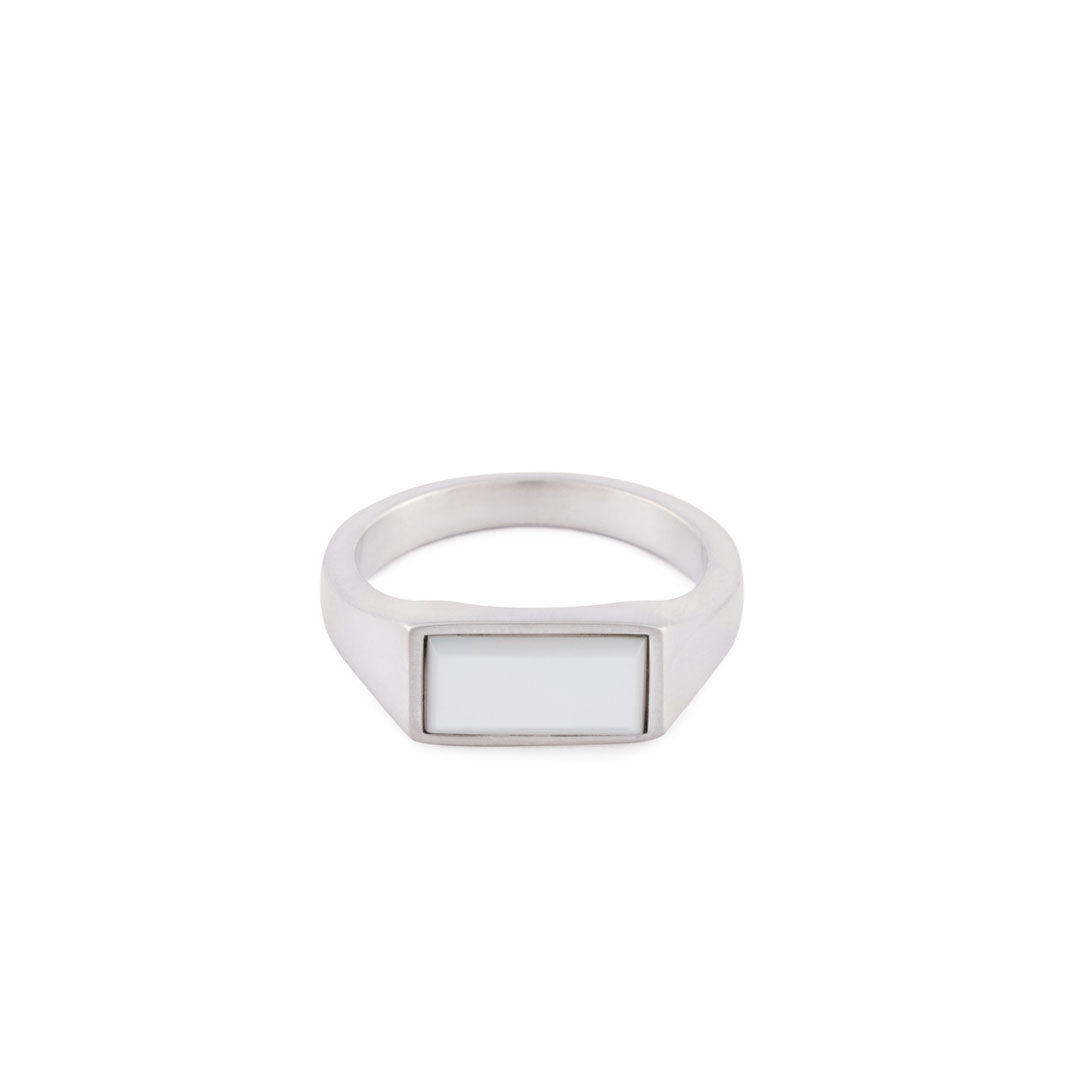 Silver Mother of Pearl Rectangle Ring