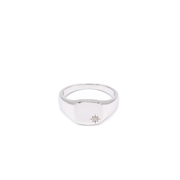Silver Opal Birthstone Ring