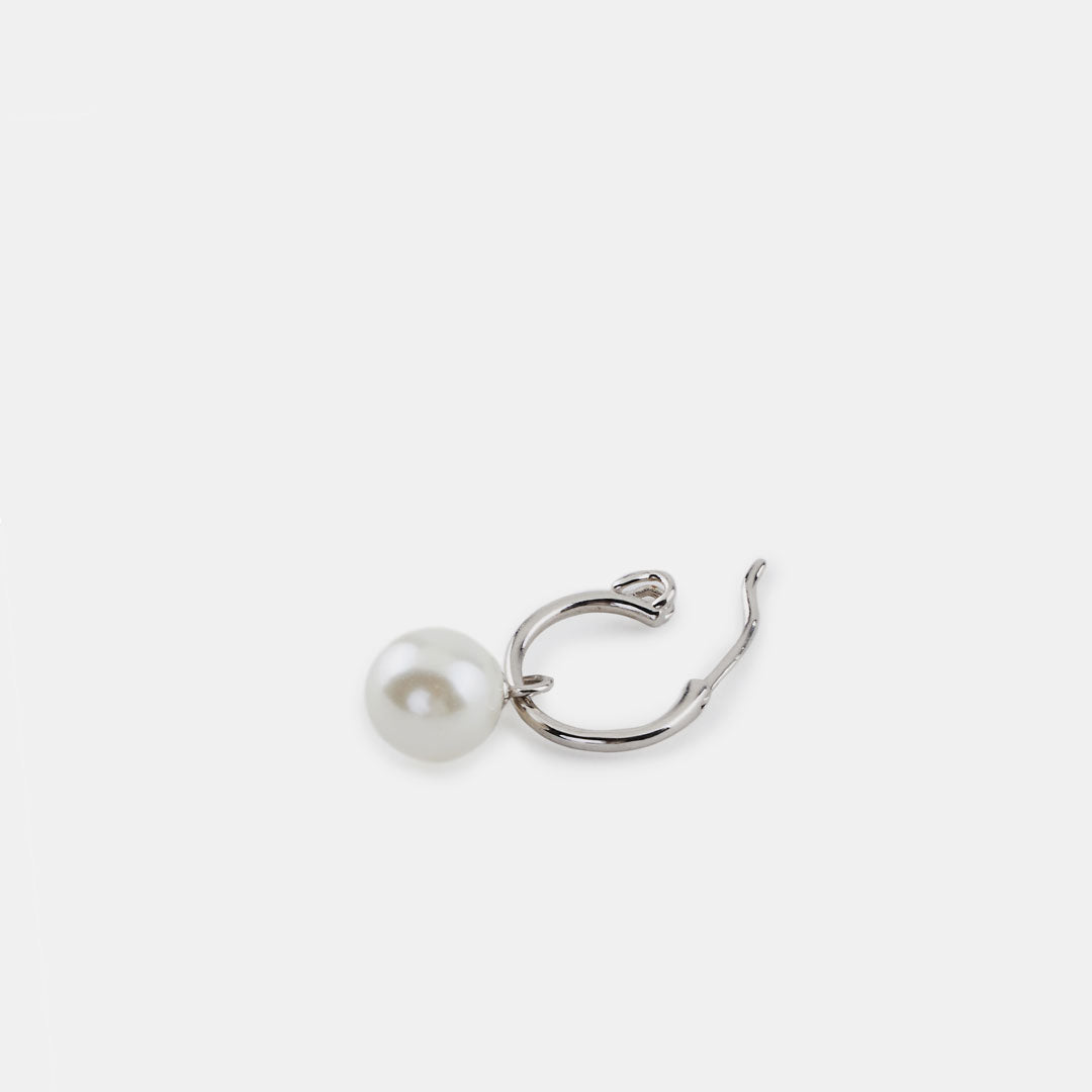 Silver Pearl Drop Earring