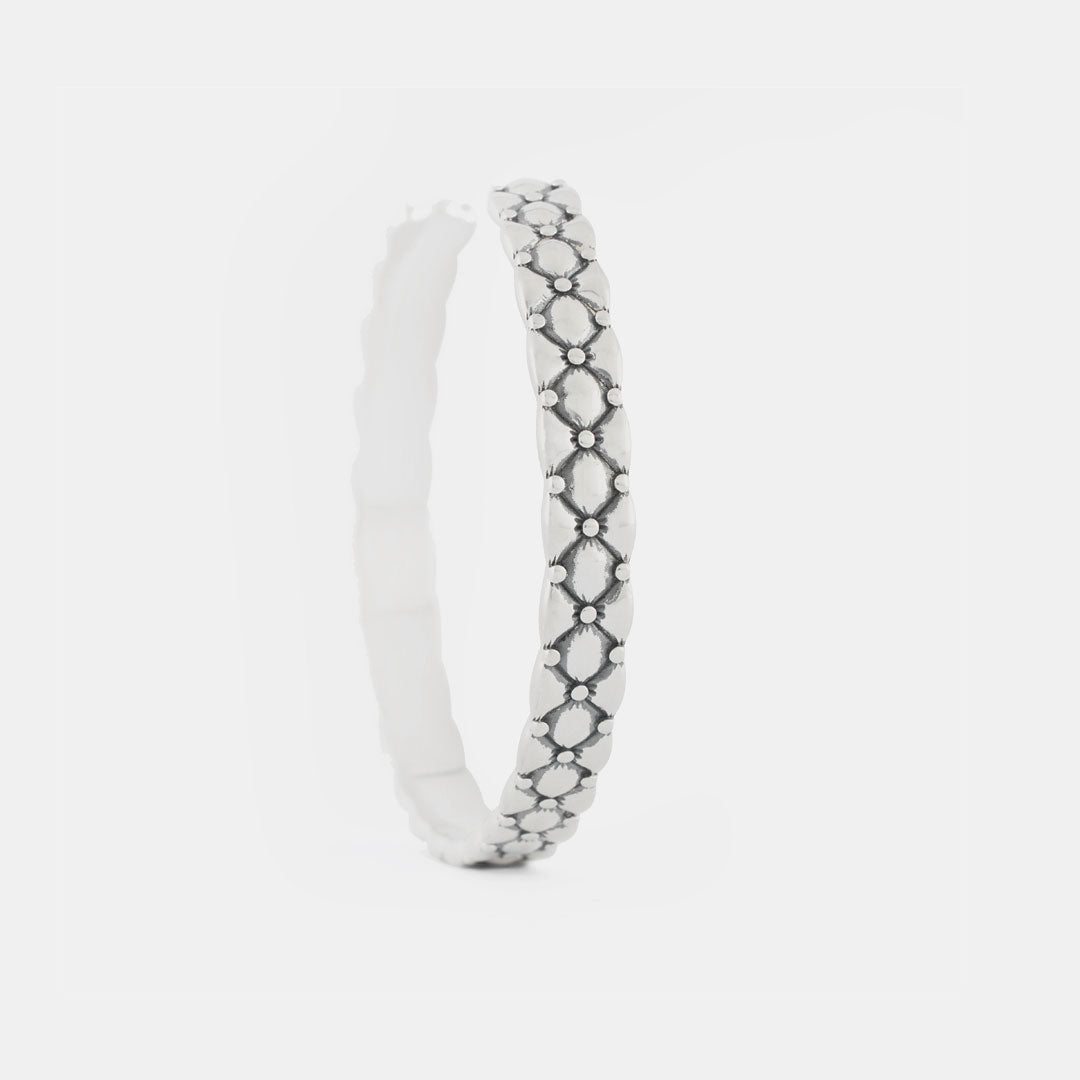 Silver Quilt Bangle