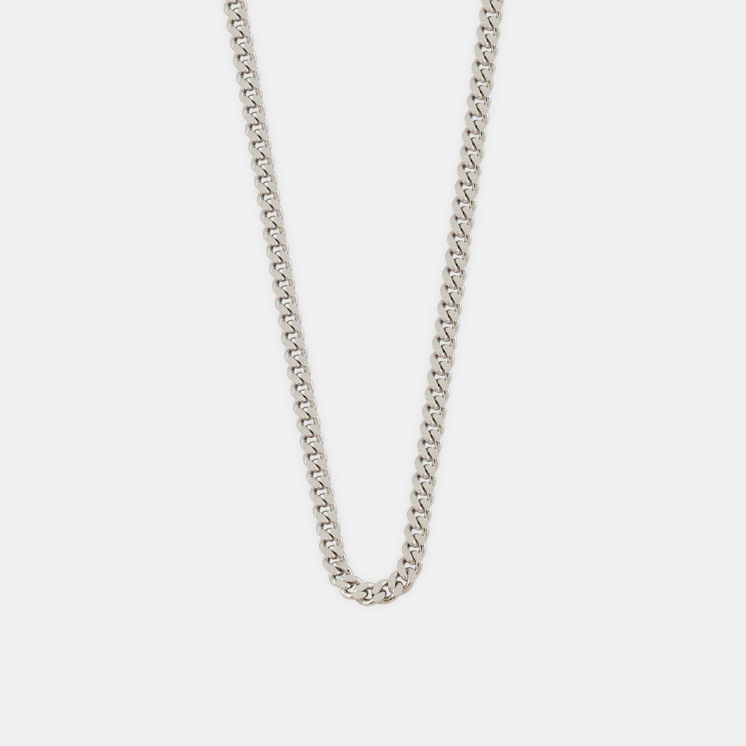 Silver Rhodium Diamond Cut Chain