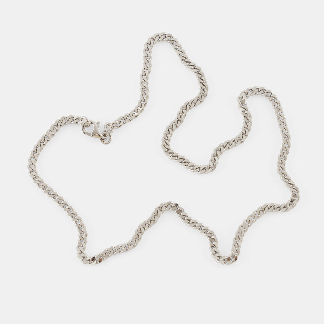 Silver Rhodium Diamond Cut Chain