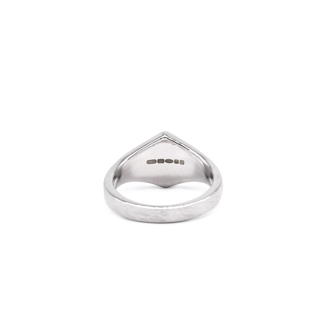 Silver Brushed Rhombus Ring