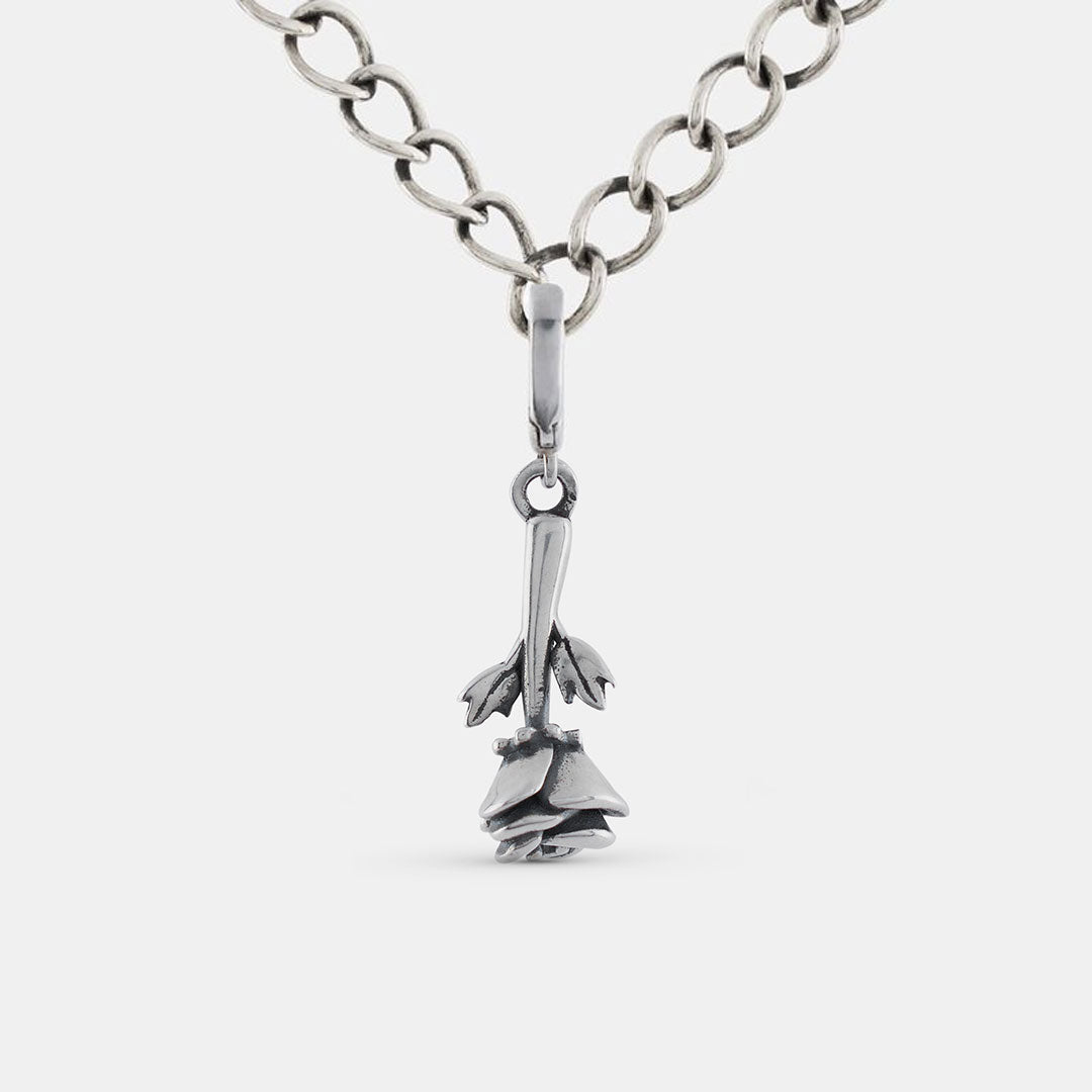 Silver Rose Charm