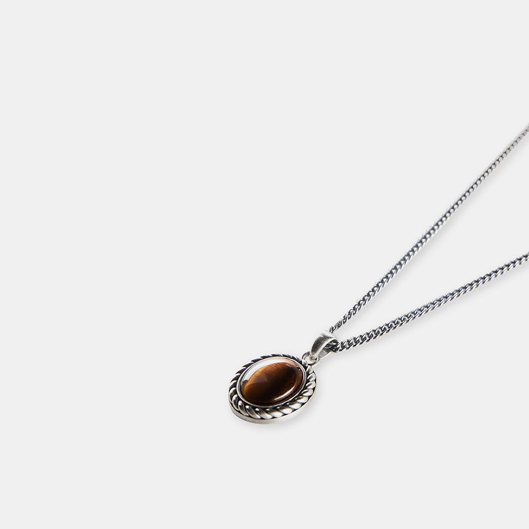 tigers eye, .925 sterling silver, and bronze accented oval pendant –  Jewelry by Glassando