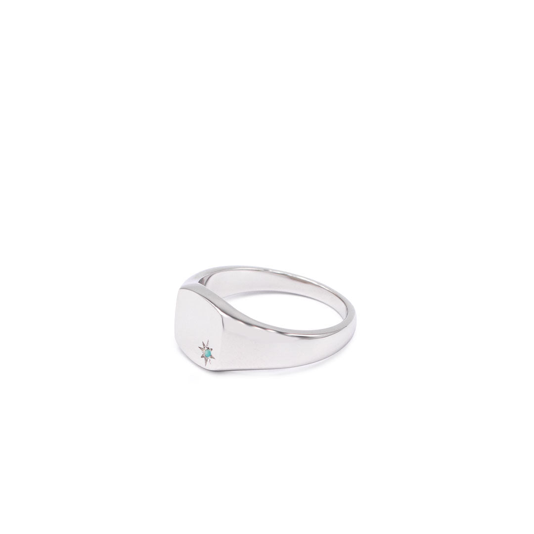 Silver Turquoise Birthstone Ring