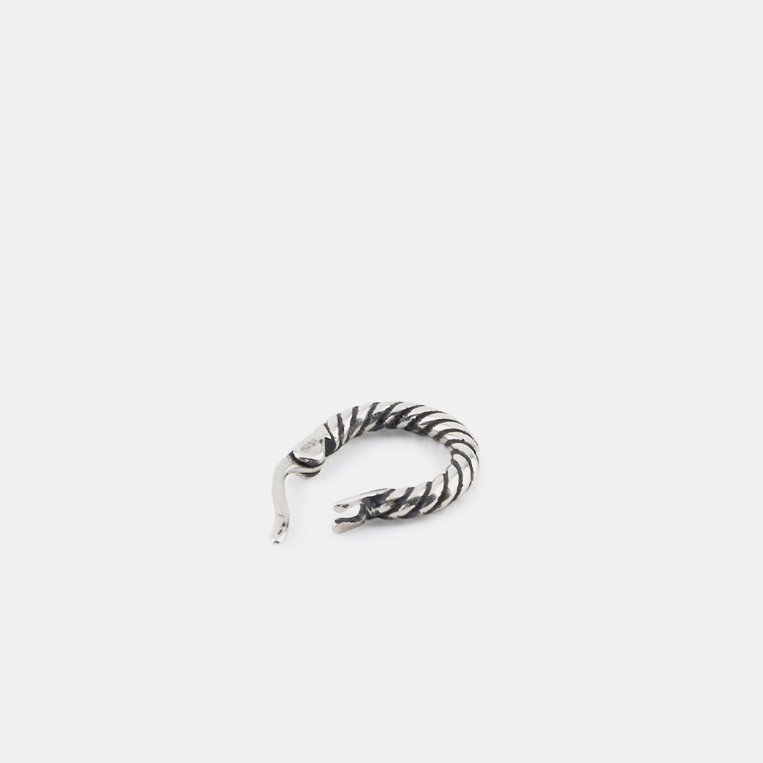 Silver Twist Hoop Earring