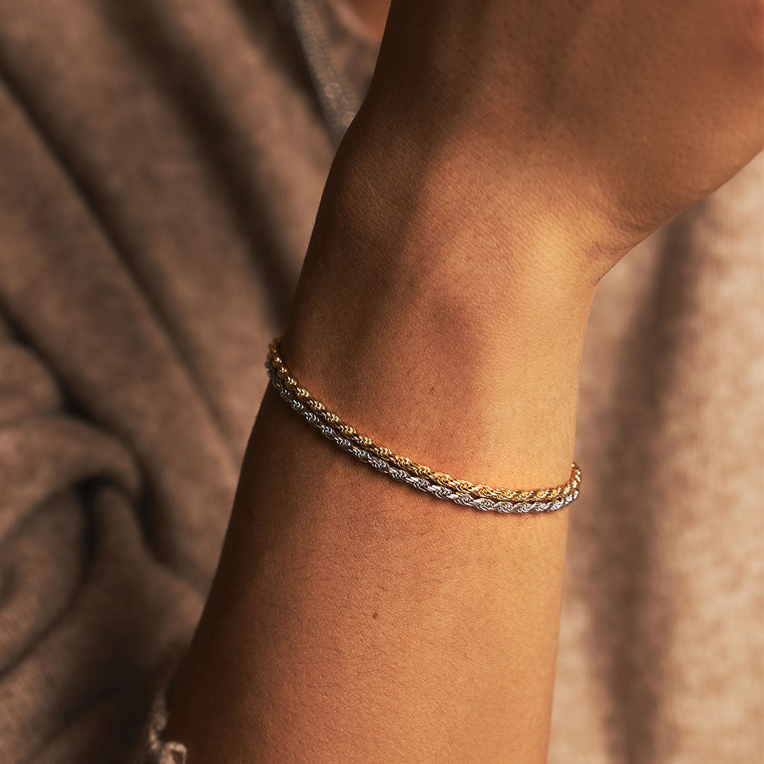 Gold Plated Silver Rope Bracelet