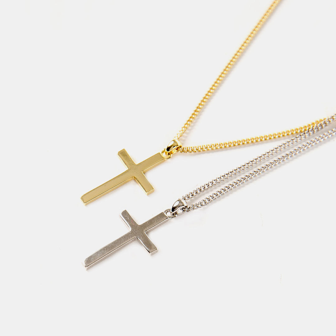 Gold Plated Silver Cross Necklace - Serge DeNimes
