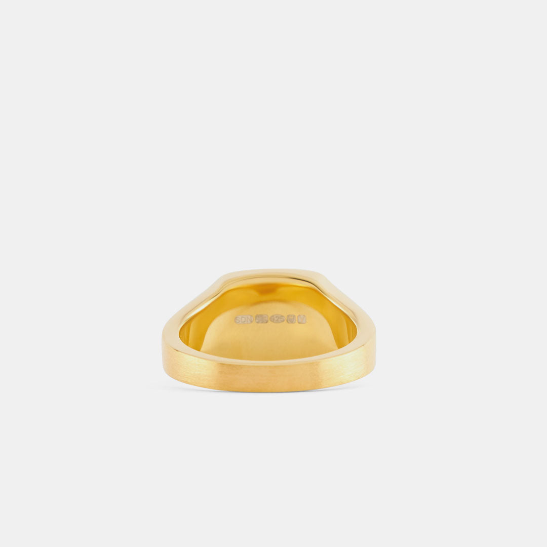 Gold Brushed Cushion Ring