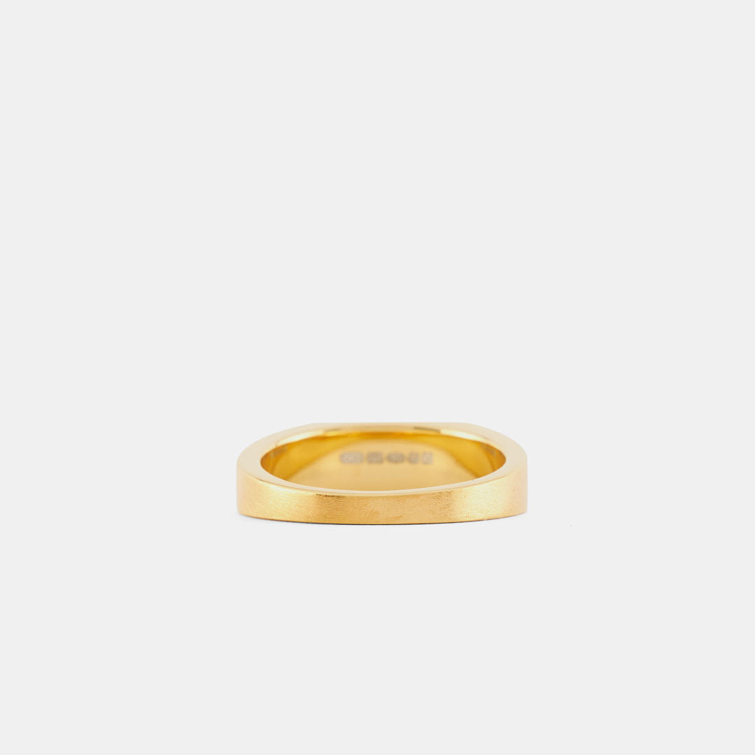 Gold Brushed Rectangle Ring