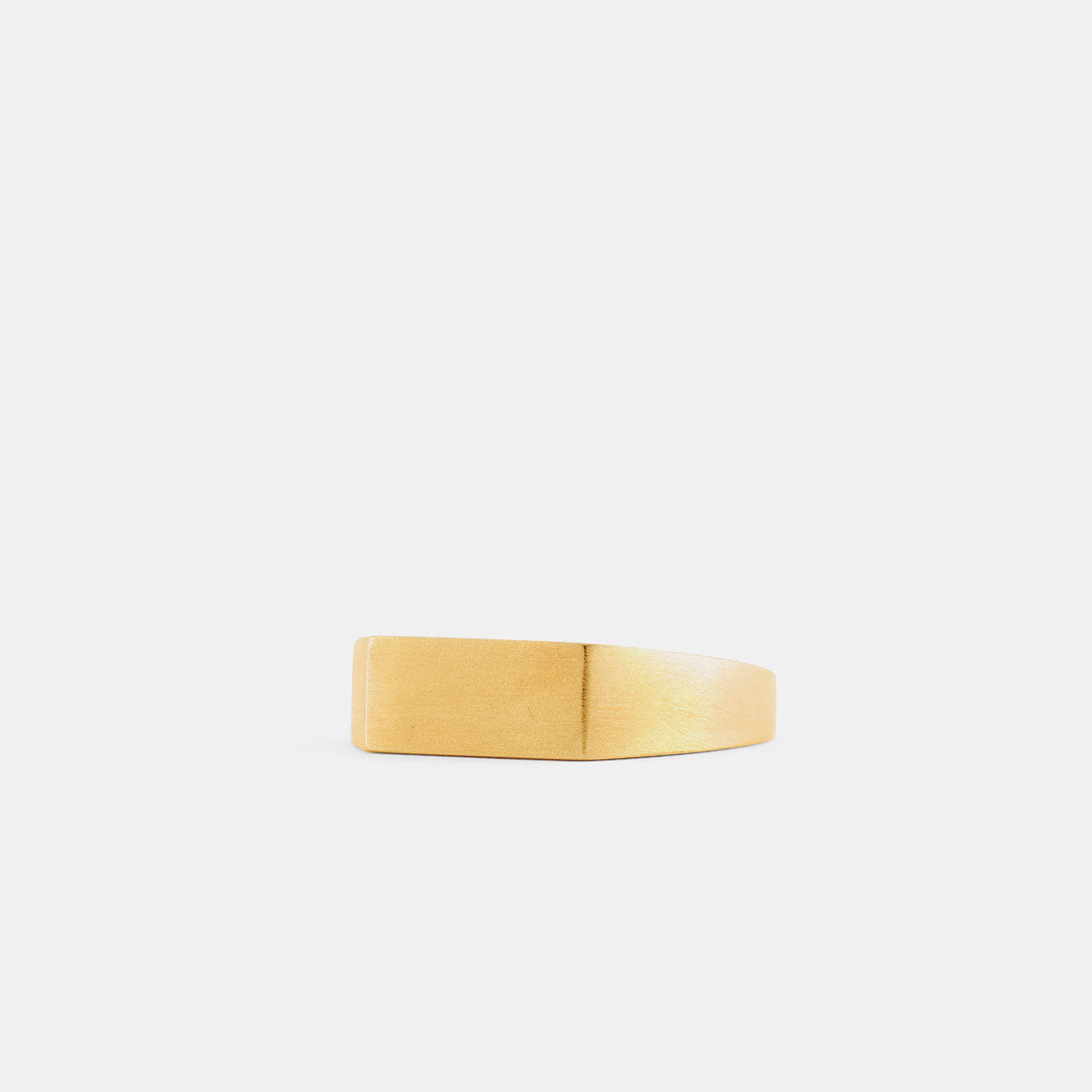 Gold Brushed Rectangle Ring